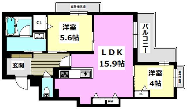 摂津市正雀のマンションの間取り