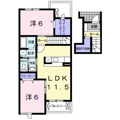 橋本市神野々のアパートの間取り