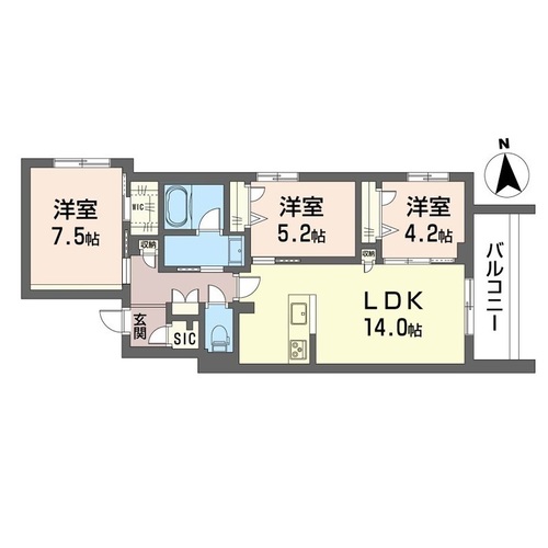 板橋区舟渡のマンションの間取り