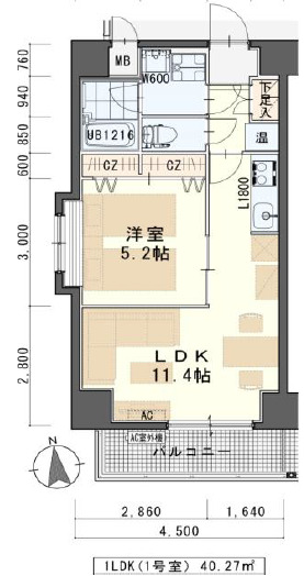 仙台市宮城野区二十人町のマンションの間取り