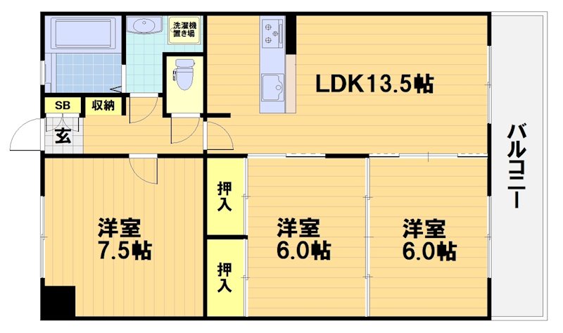 第34長栄ヴィラ大成さがの間取り