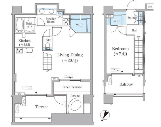 港区元麻布のマンションの間取り