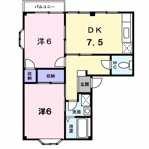 新潟市西区みずき野のアパートの間取り