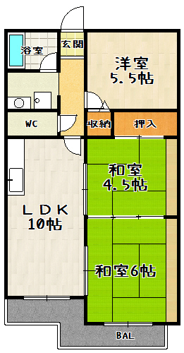 パールハイツ打出浜の間取り