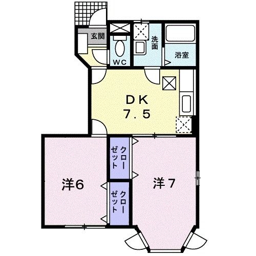 府中市高木町のアパートの間取り