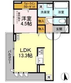 倉敷市宮前のアパートの間取り