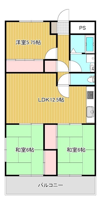 姫路市増位新町のマンションの間取り