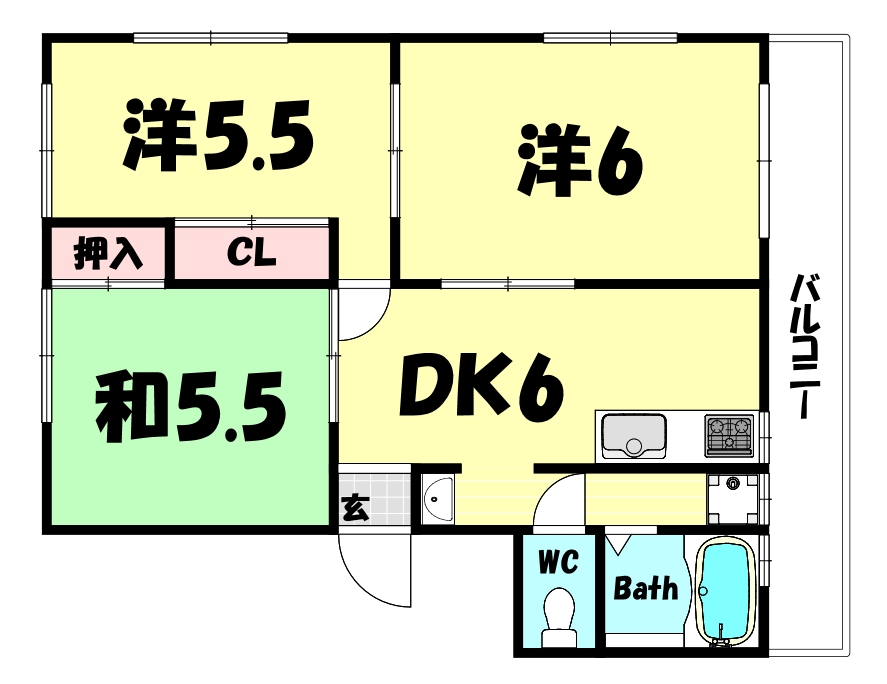 神戸市中央区山本通のマンションの間取り