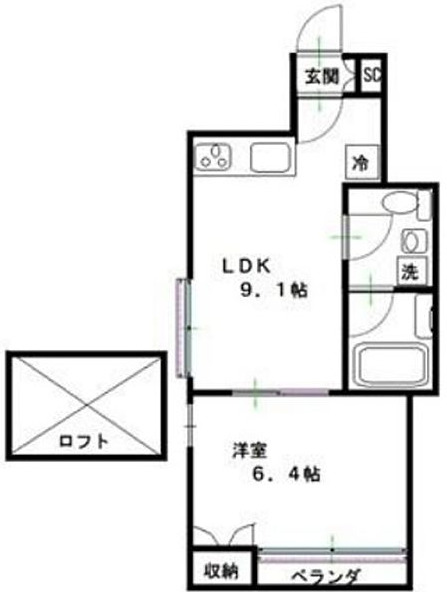 中野区中野のアパートの間取り