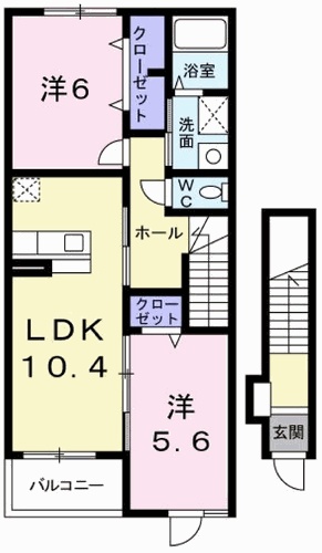 相生市西谷町のアパートの間取り