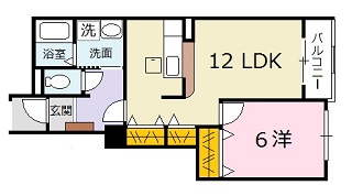 広島市安佐北区大林のアパートの間取り