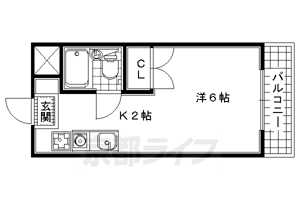 宇治市羽拍子町のマンションの間取り