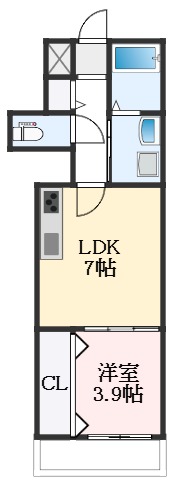 松原市西大塚のアパートの間取り