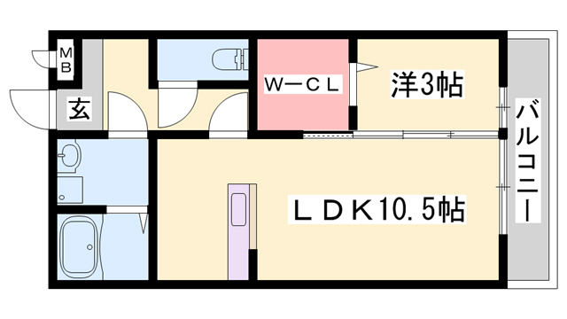 セジュール東阿保の間取り