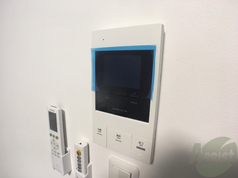 セキュリティ　ＴＶモニター付インターホンです。来客者の顔が見えるので安心！