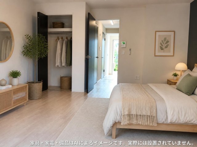 居室・リビング　※家具・家電・備品等はＡＩ画像生成により配置例を示したもので