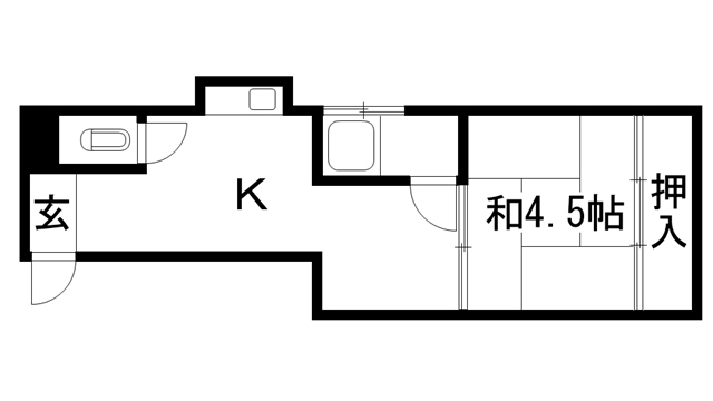 神戸市北区鈴蘭台東町のアパートの間取り