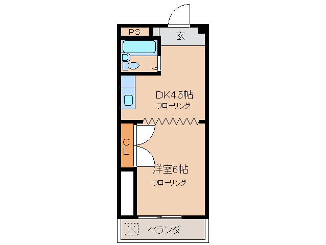 鈴鹿市竹野のアパートの間取り