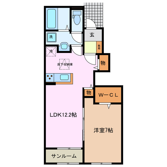 四日市市富士町のアパートの間取り