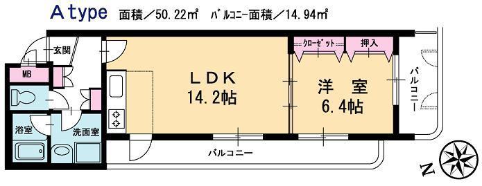 岩手県盛岡市東山１（マンション）の賃貸物件の間取り