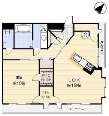 新宿区原町のマンションの間取り