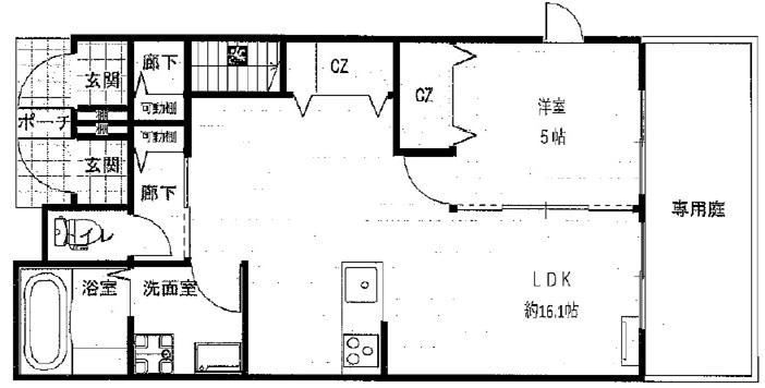 【メゾンソレイユ　エストの間取り】