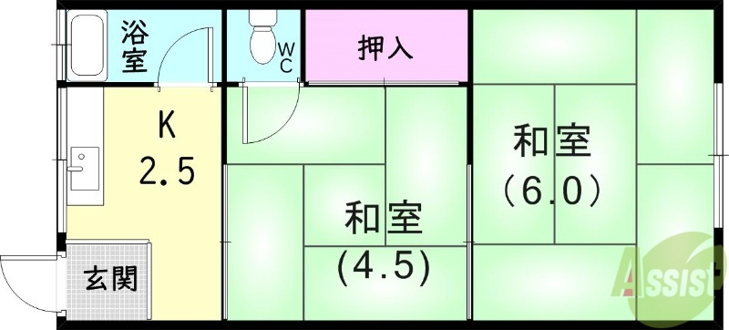 神戸市垂水区潮見が丘のアパートの間取り