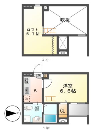 名古屋市中川区小本本町のアパートの間取り