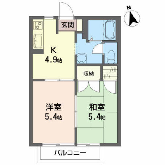 郡山市新屋敷のアパートの間取り