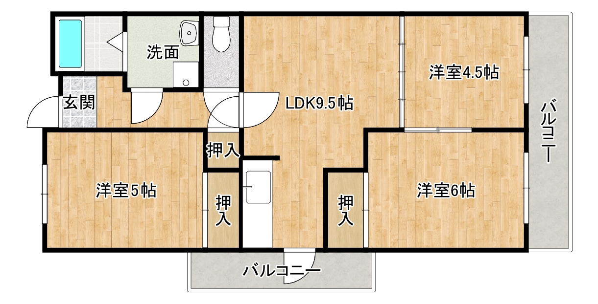 ガーネット森北町の間取り