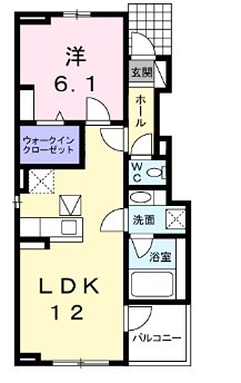 【姫路市香寺町溝口のアパートの間取り】