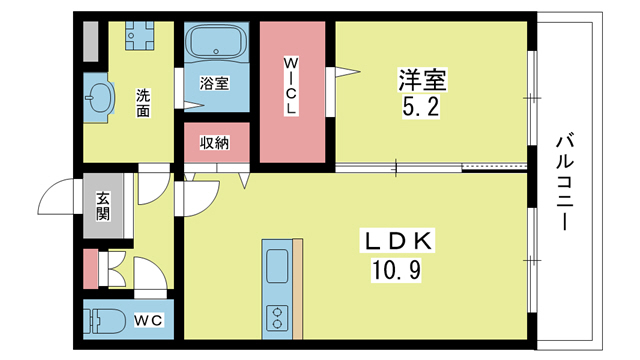 豊中市上野東のマンションの間取り