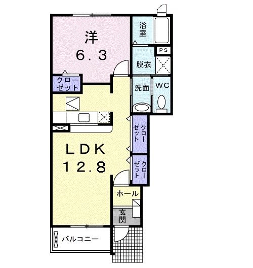 大崎市古川穂波のアパートの間取り