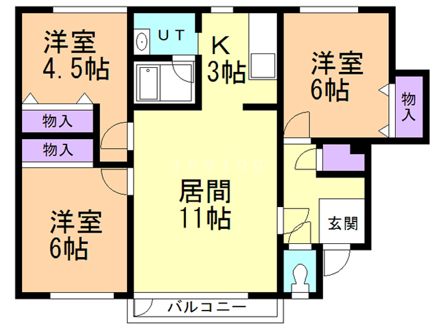 札幌市手稲区稲穂二条のアパートの間取り