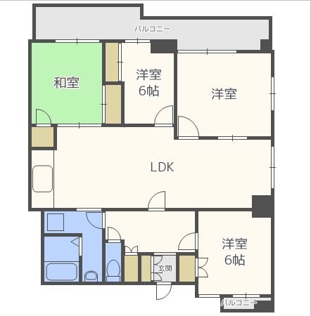 大阪市浪速区敷津東のマンションの間取り