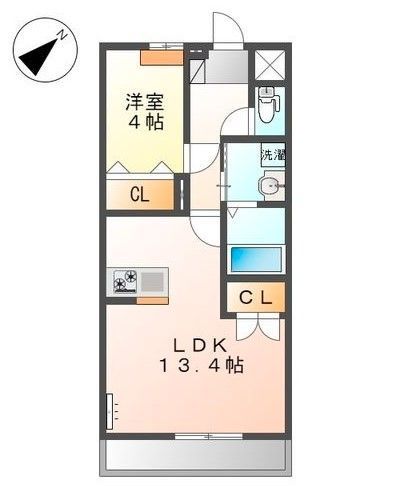 岸和田市下松町のアパートの間取り