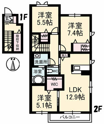 プロヌーブ福島の間取り