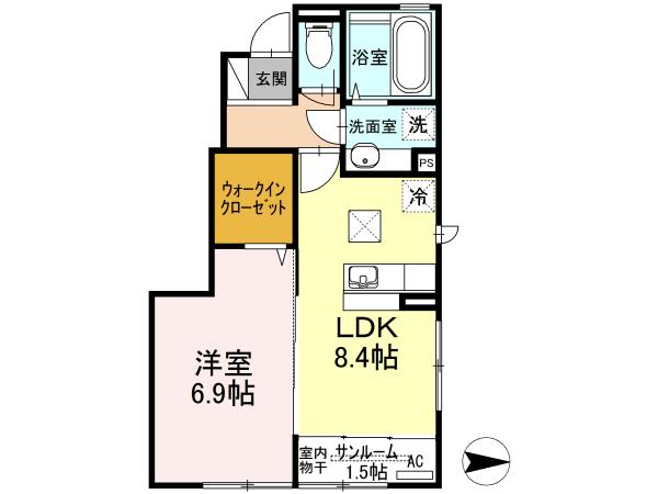 大村市三城町のアパートの間取り