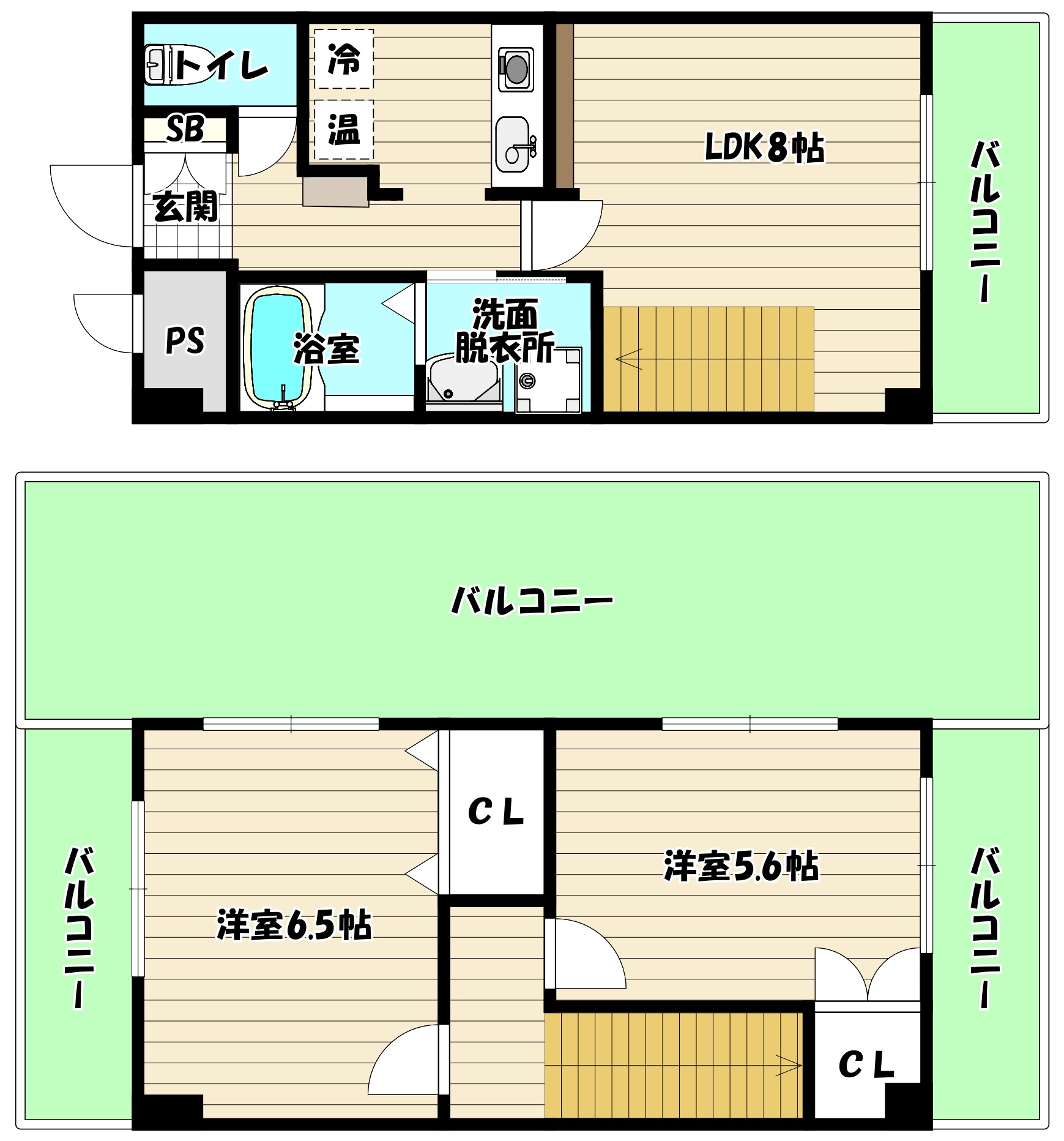 大阪市淀川区木川東のマンションの間取り