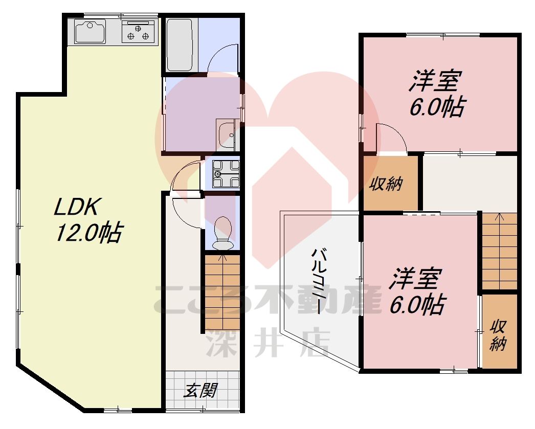 東大阪市岩田町１丁目戸建の間取り