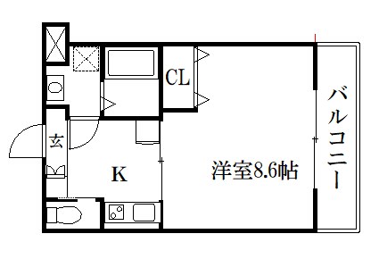 京都市右京区西院春日町のマンションの間取り