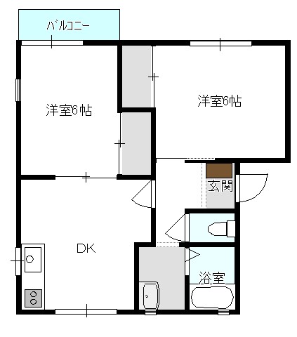 新潟市中央区川岸町のアパートの間取り