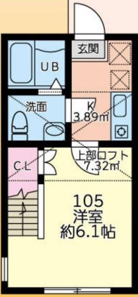 八王子市東中野のアパートの間取り