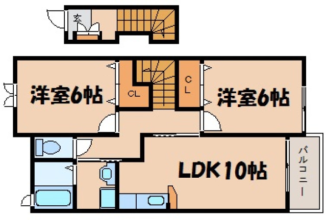 安芸郡熊野町萩原のアパートの間取り