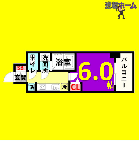 名古屋市千種区仲田のマンションの間取り