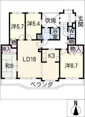 メイツ覚王山　３０２号室の間取り