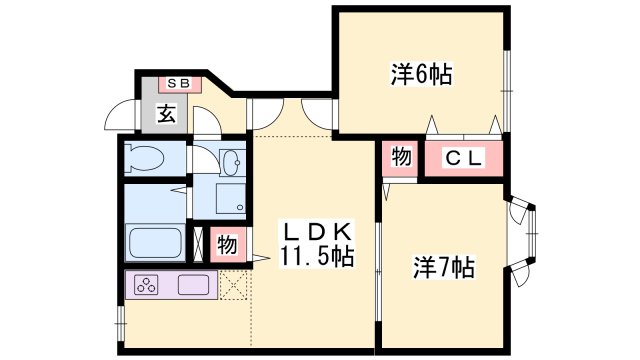 【西脇市和田町のアパートの間取り】