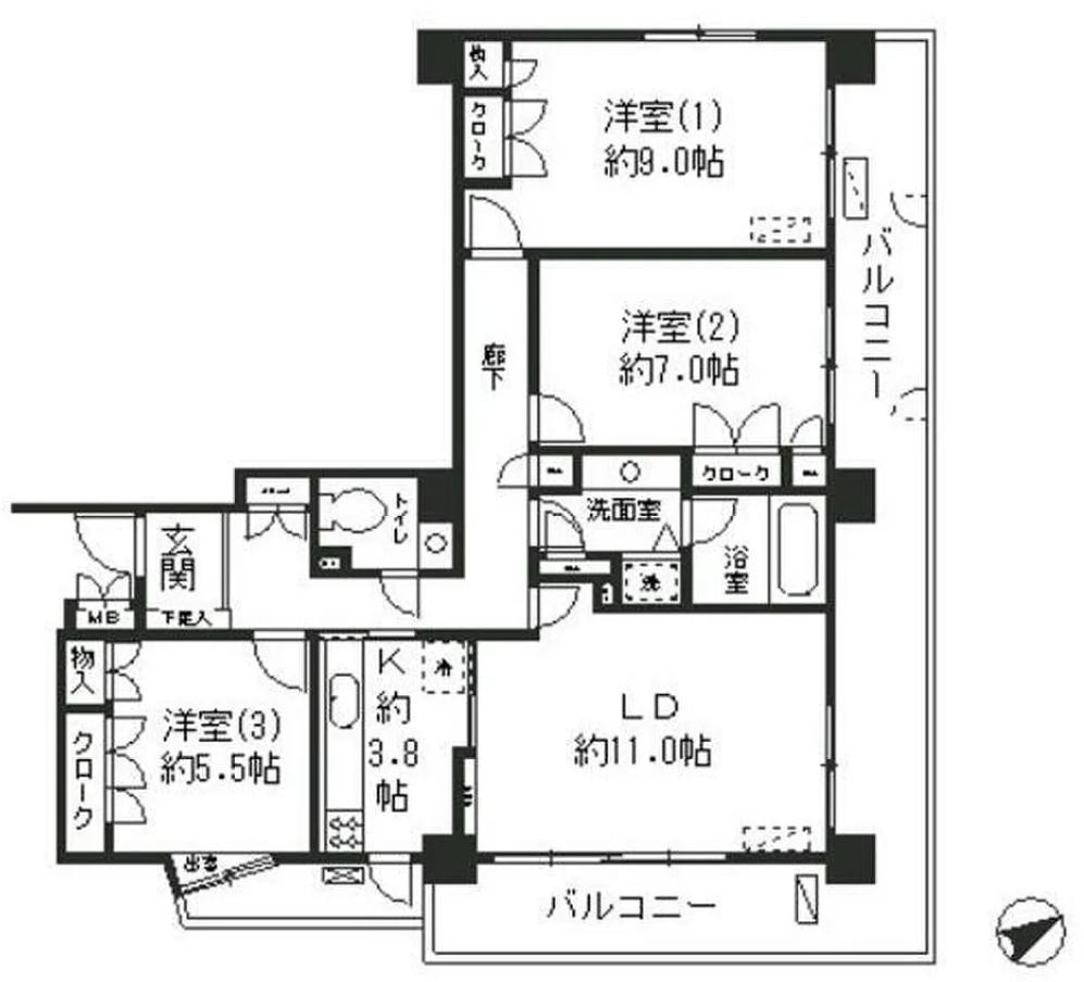 文京区本駒込のマンションの間取り