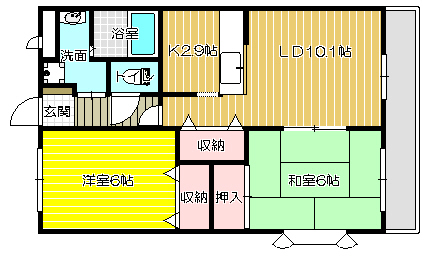 姫路市飯田のアパートの間取り