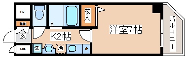 神戸市灘区友田町のマンションの間取り